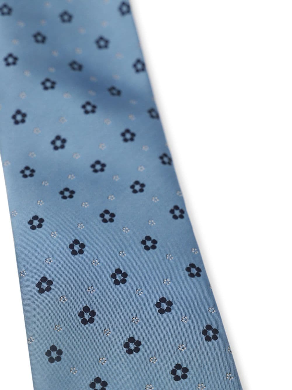 Zegna floral-print tie - Blauw