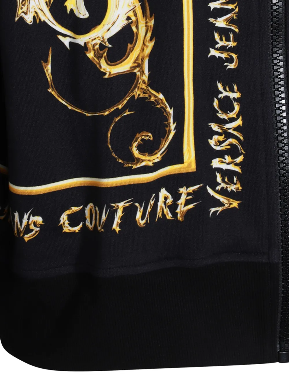 Versace Jeans Couture Cotton Hoodie Black FARFETCH