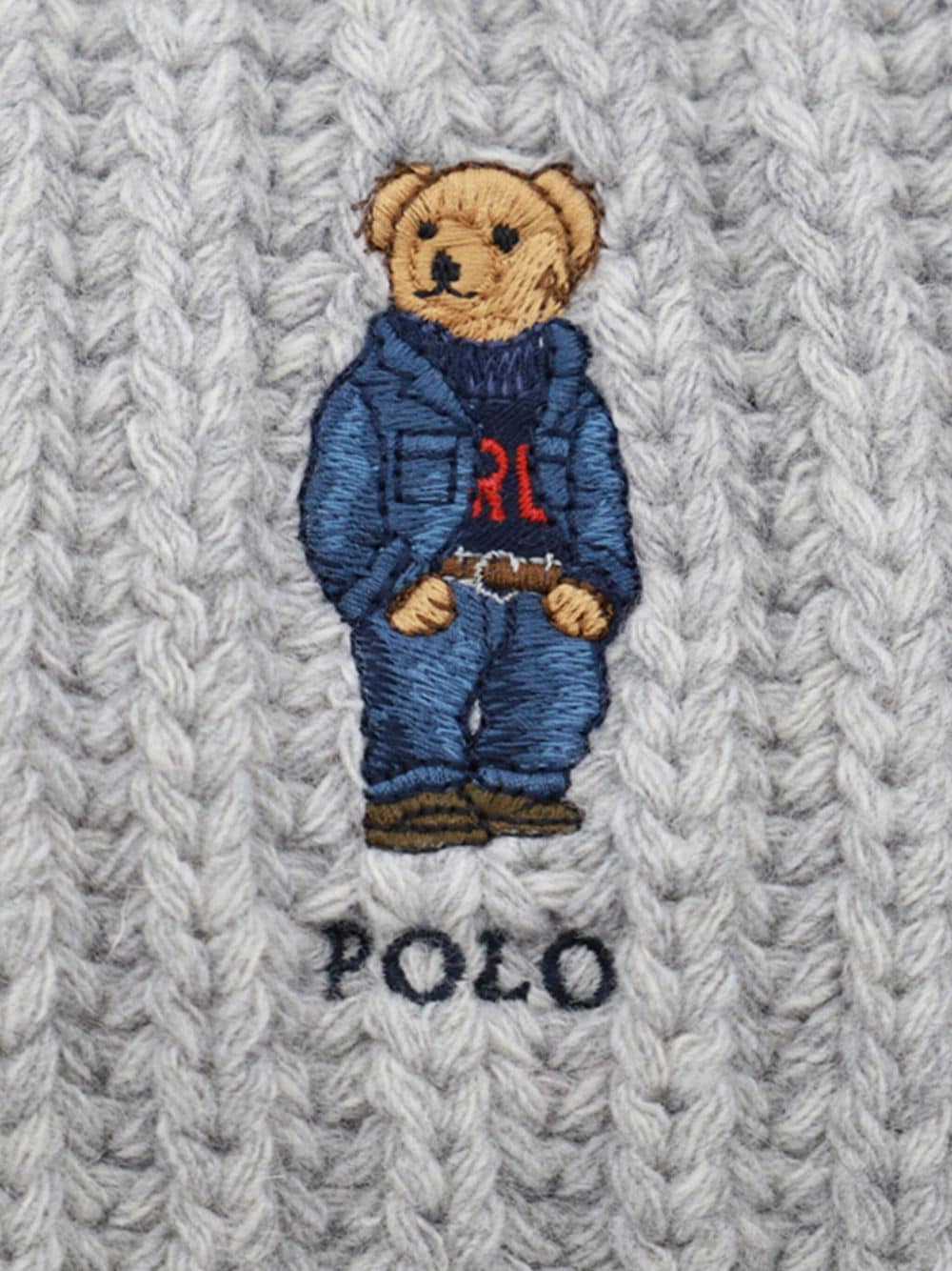 Shop Polo Ralph Lauren Polo Bear Scarf In Grey