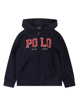 POLO RALPH LAUREN KIDS logo-print zip-up Hoodie | Blue | FARFETCH