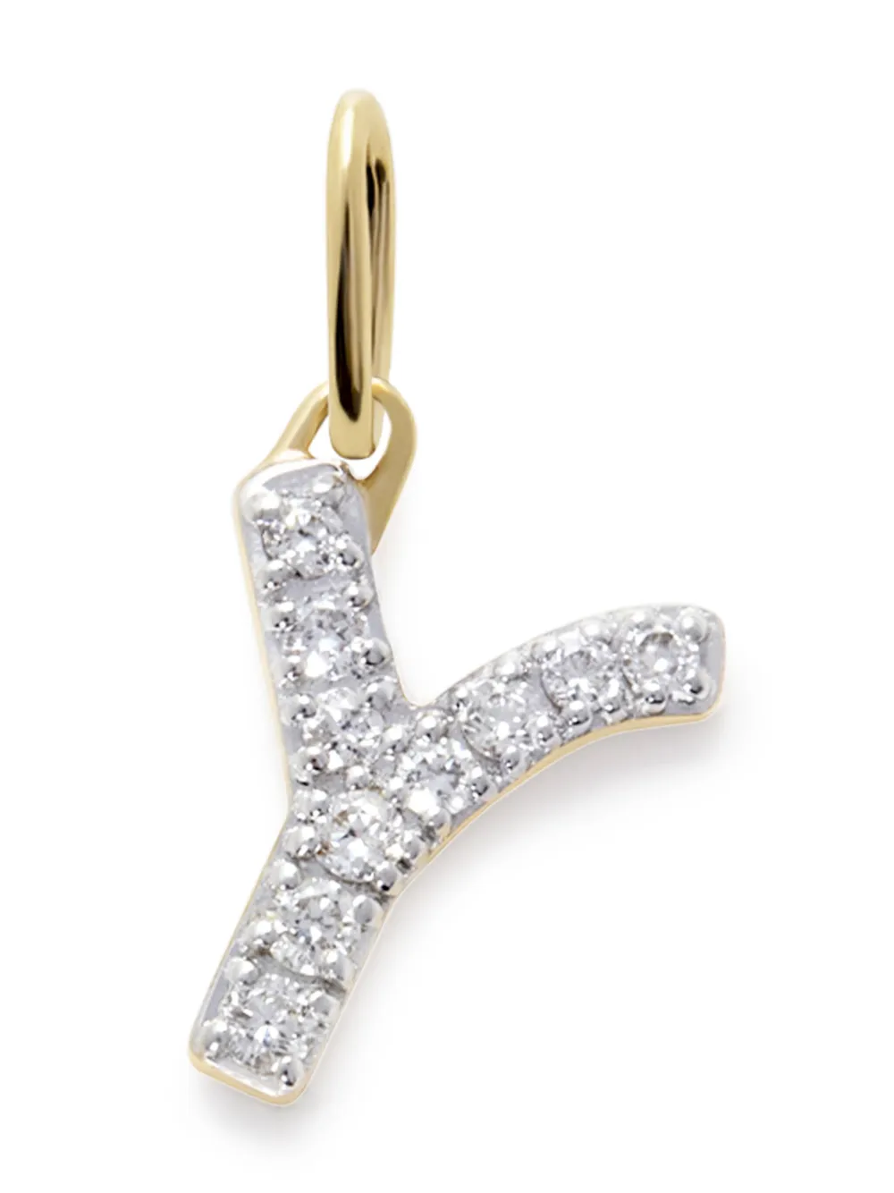 Monica Vinader dije Y en oro amarillo de 14kt con diamantes | dorado | Image 1