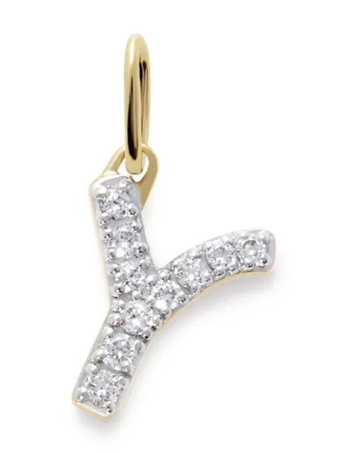Monica Vinader dije Y en oro amarillo de 14kt con diamantes