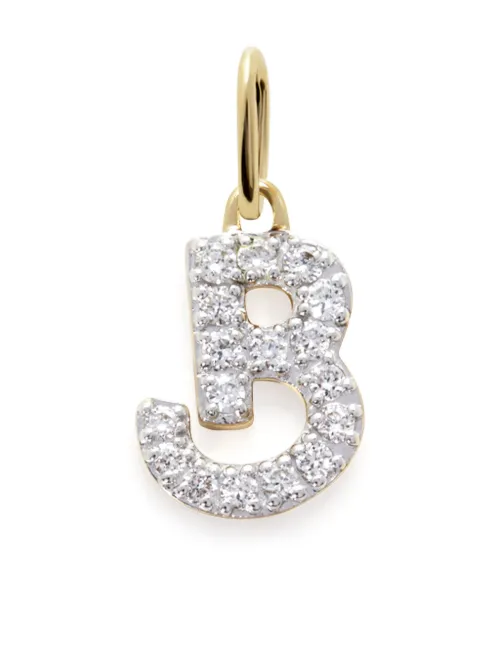 Pendentif B en jaune 14ct pavé de diamants - Monica Vinader - Modalova