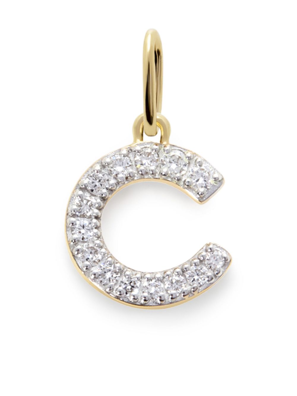 Monica Vinader 14ky yellow gold C diamond pendant