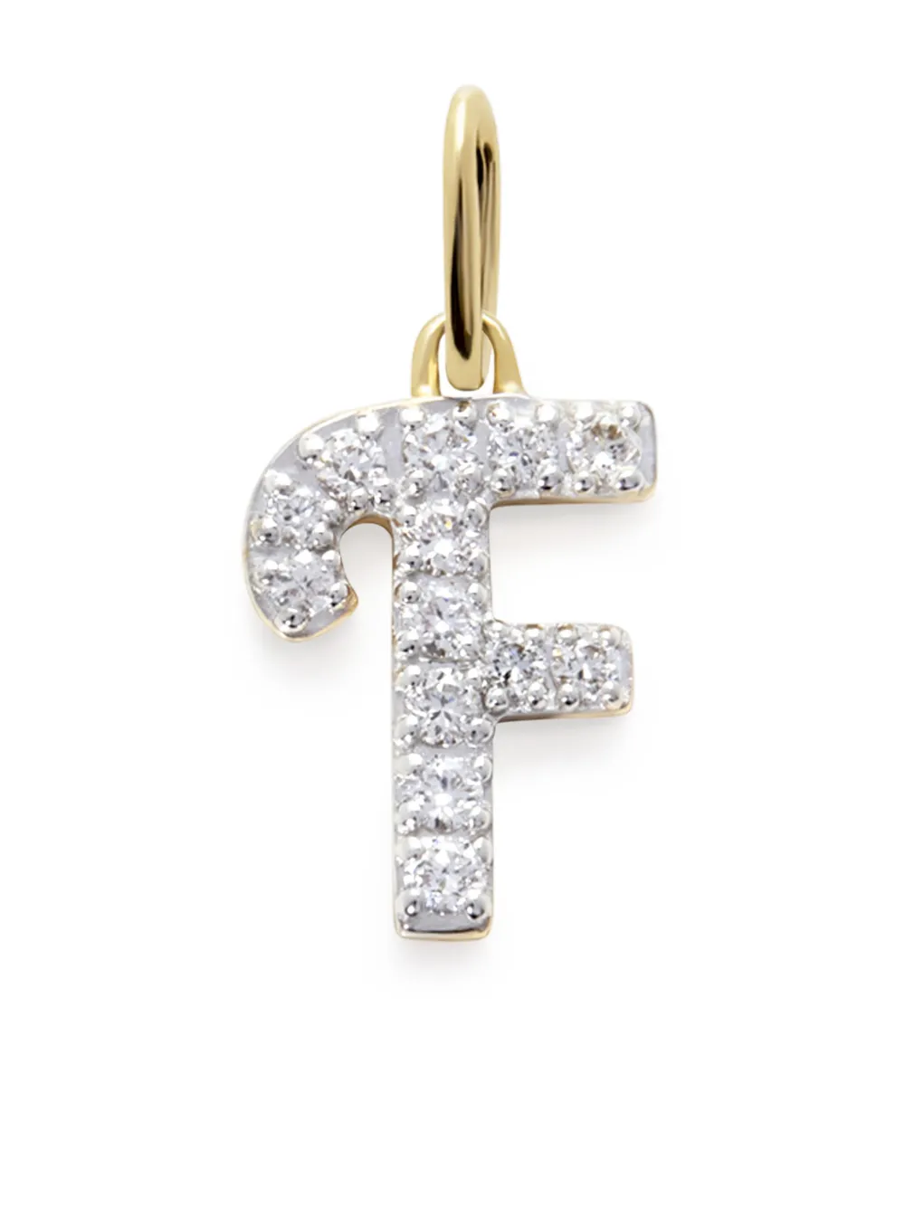 Monica Vinader F チャーム ダイヤモンド ネックレス 14Kイエローゴールド - ゴールドトーン Monica Vinader F チャーム ダイヤモンド ネックレス 14Kイエローゴールド - ゴールドトーン