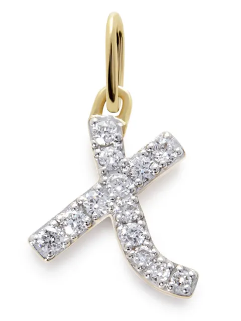 Monica Vinader 14kt yellow gold L charm diamond necklace