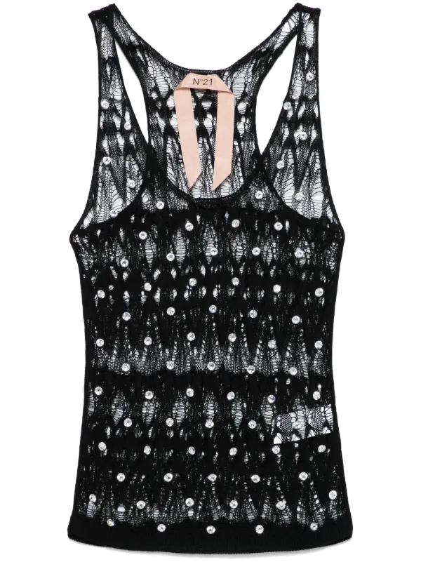 Nº21 Drop stitch-knit Top | Black | FARFETCH RO