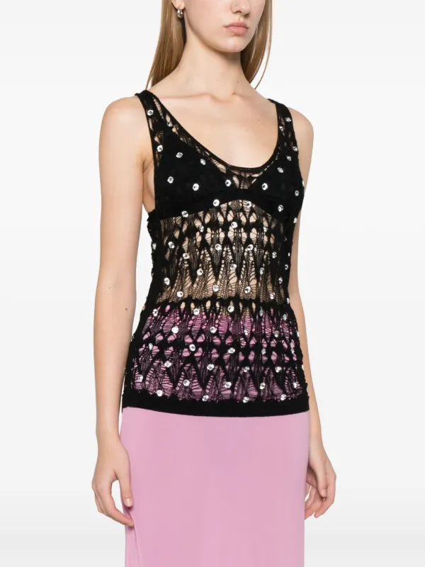 Nº21 Drop stitch-knit Top | Black | FARFETCH RO