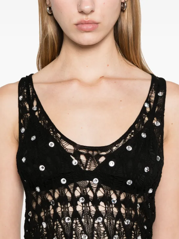 Nº21 Drop stitch-knit Top | Black | FARFETCH RO