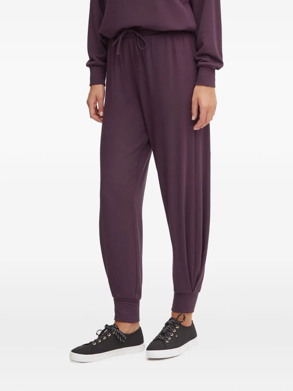 Emporio Armani logo drawstring trousers | Purple | Image 1