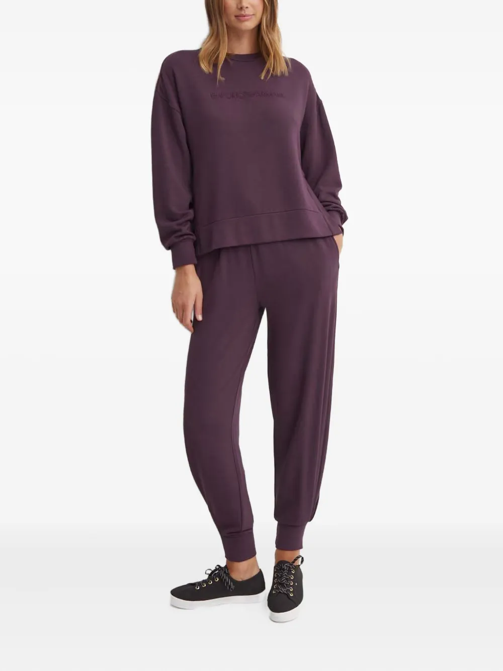 Emporio Armani Broek met trekkoord - Paars