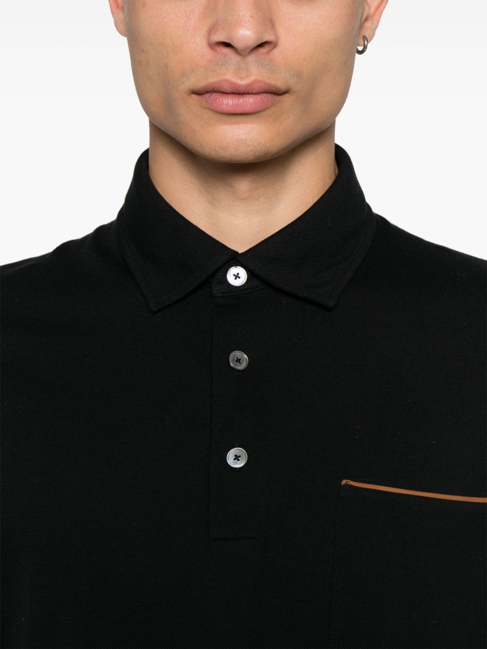 Shop Zegna Cotton Polo Shirt In Black