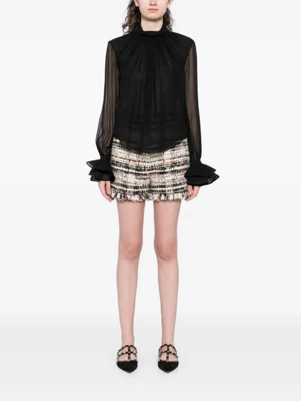 い*き様 ジャンバティスタ ヴァリ コート　NO3140 極美品】GIAMBATTISTA VALLIノーカラーコート 高級ビーバー