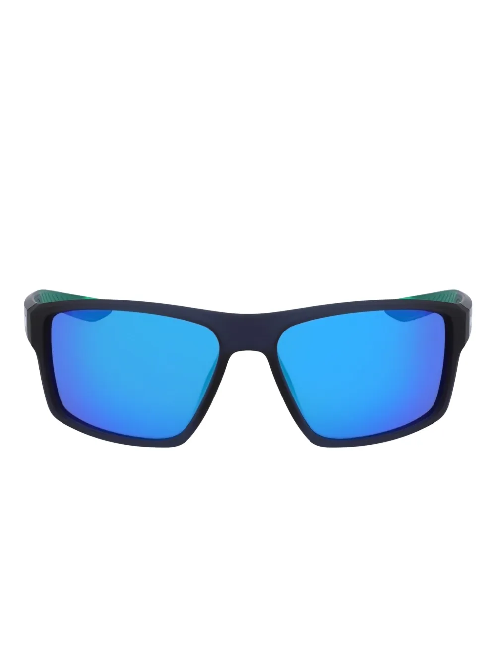 Nike Zonnebril met rechthoekig montuur en spiegelglazen Blauw