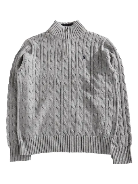 POLO RALPH LAUREN KIDS zip-up cotton jumper