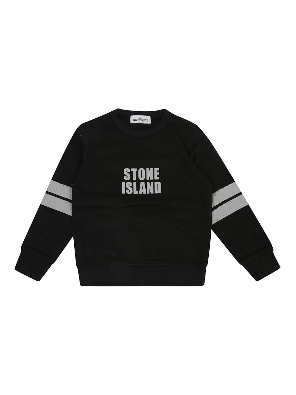 Stone Island Junior Sweater met logoprint Zwart