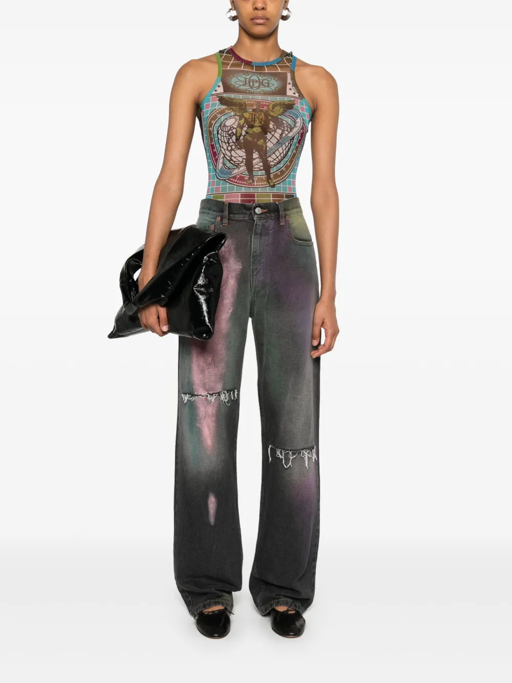 MM6 Maison Margiela Jeans met verfspray-effect - Grijs