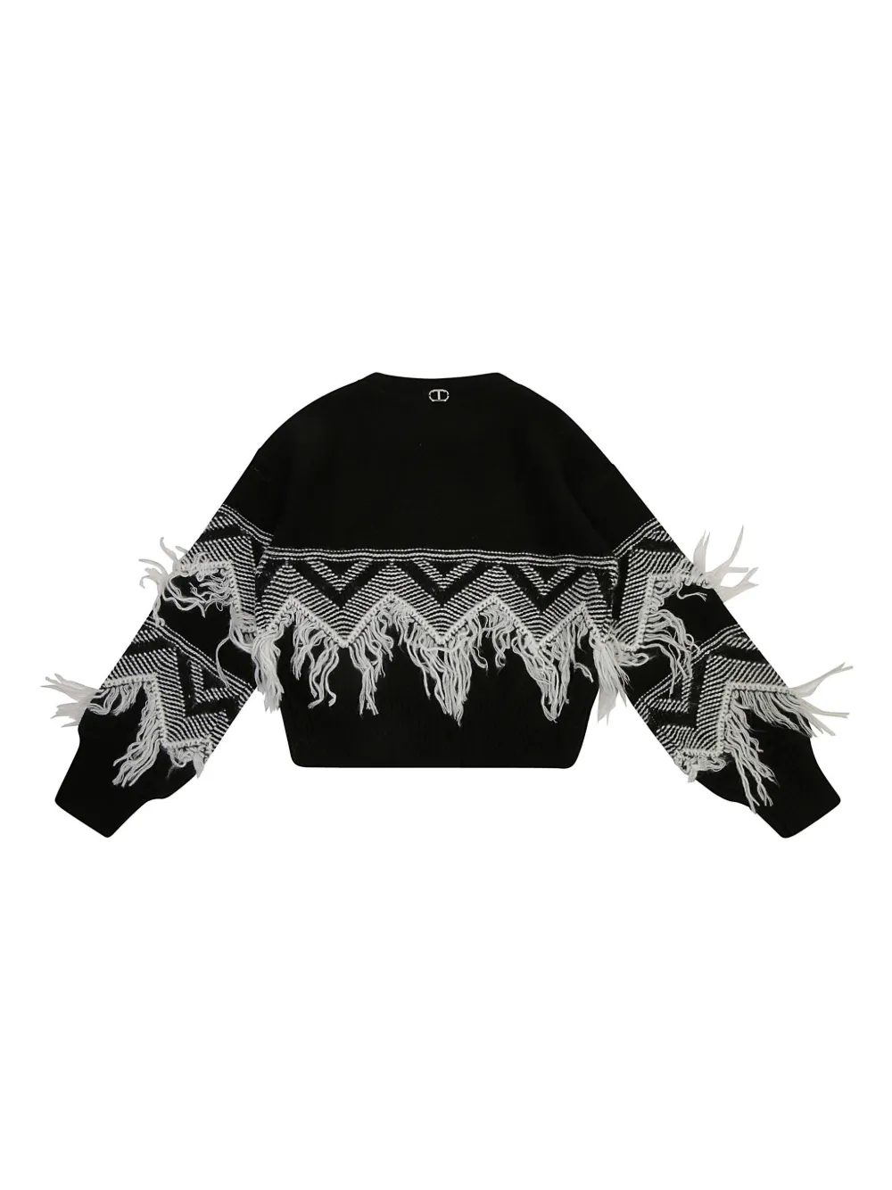 TWINSET Kids fringed jumper - Zwart