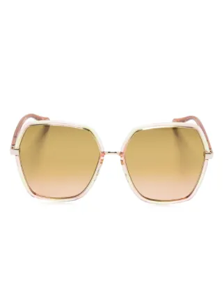 Chloé Eyewear oversize-frame Sunglasses | Orange | FARFETCH display picture 3