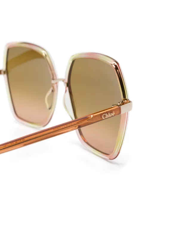 Chloé Eyewear oversize-frame Sunglasses | Orange | FARFETCH BN