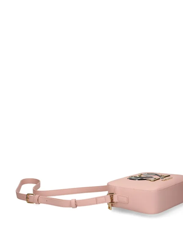 Love Moschino Metal Monogram Logo Cross Body Bag | Pink