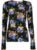 Rabanne floral-print blouse - Black