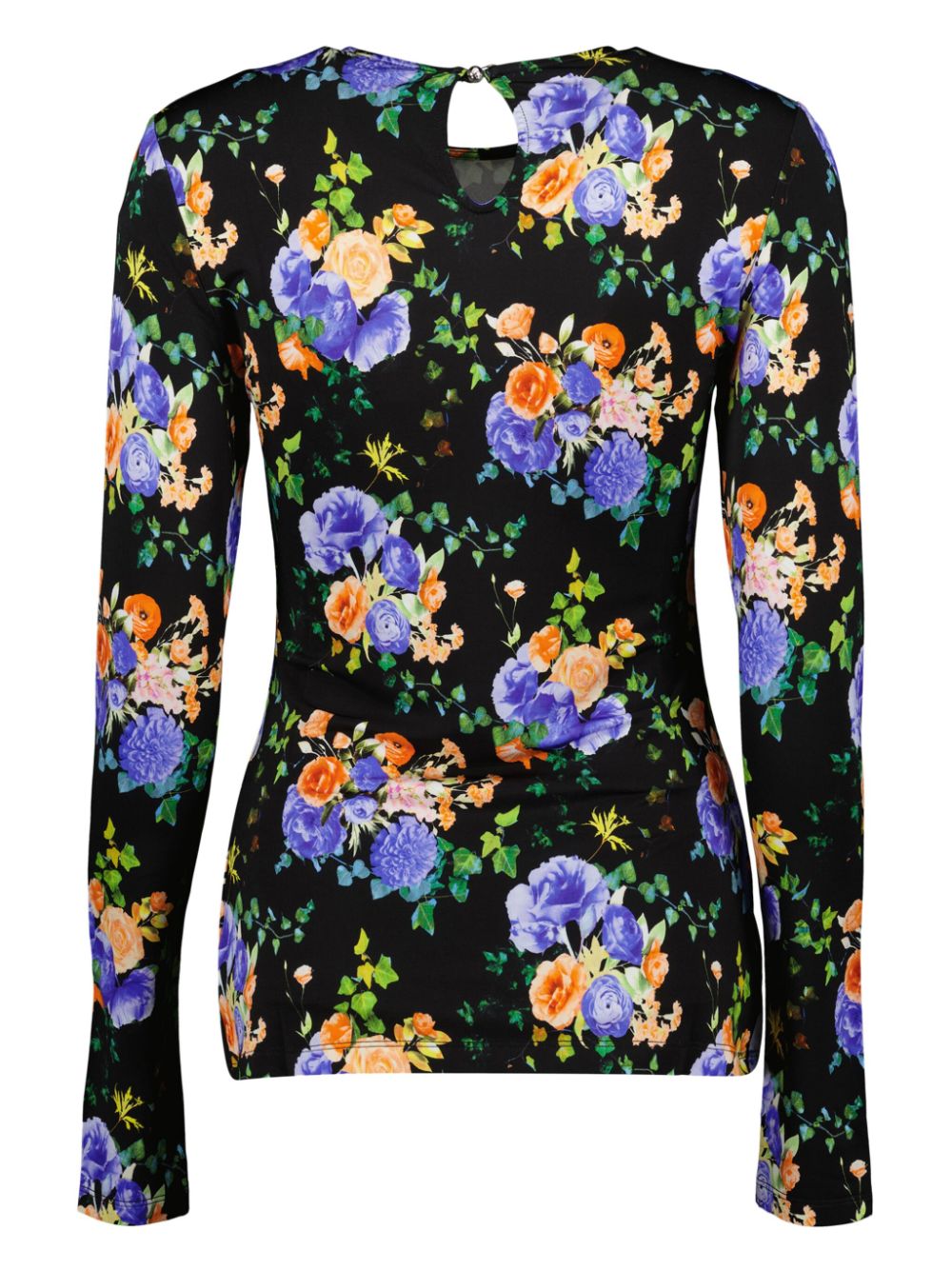 Rabanne floral-print blouse - Zwart