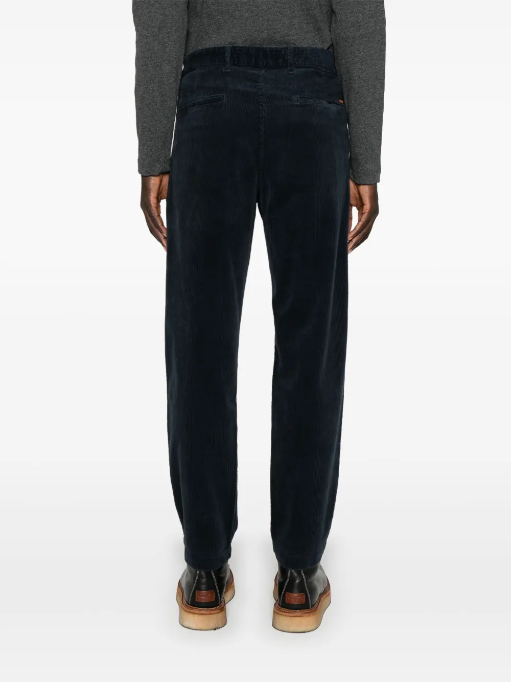 BOSS Ribfluwelen broek Blauw