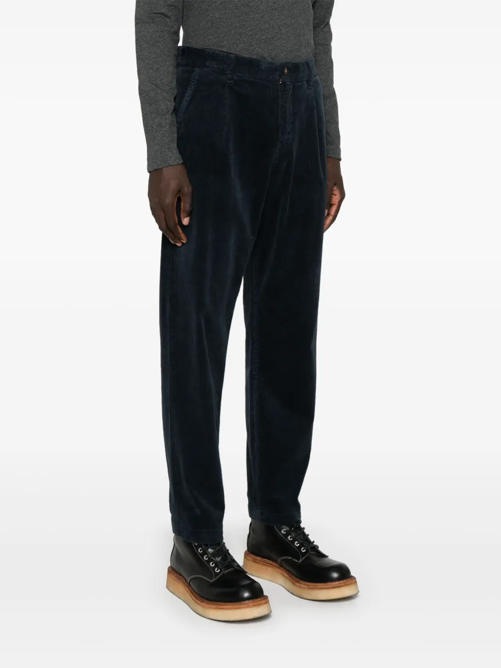 BOSS Ribfluwelen broek Blauw