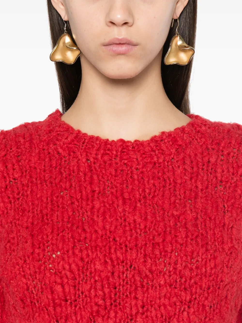 Gabriela Hearst Lawrence Knit Sweater In Antelope Orange Welfat Cashmere In Red