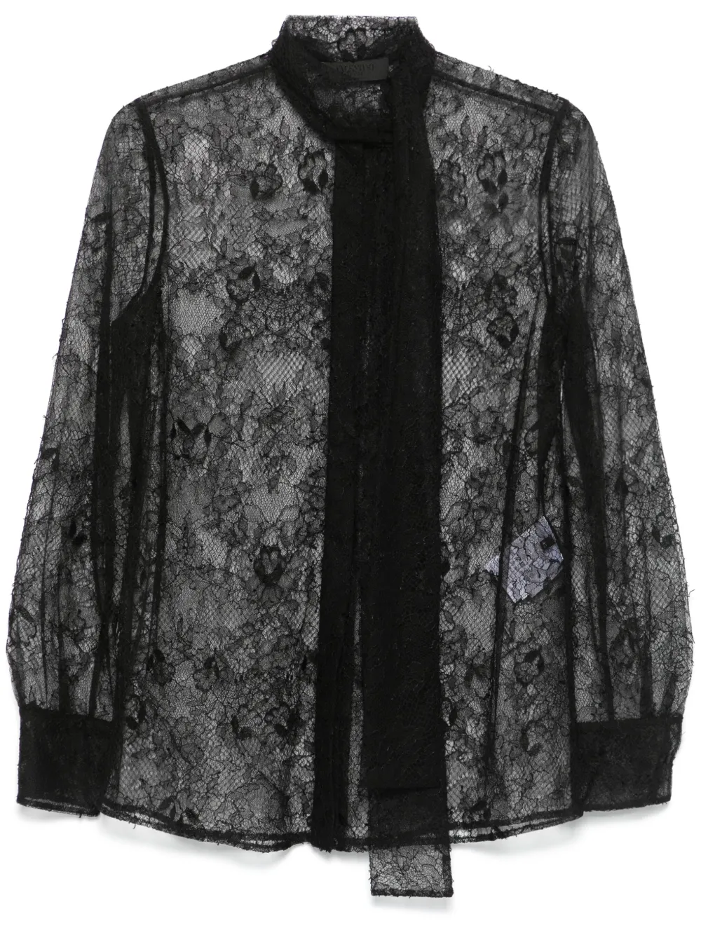 Valentino Garavani sheer-lace shirt - Nero
