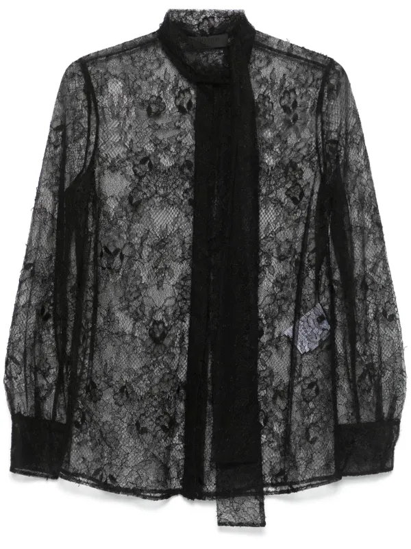 Valentino Garavani シアーレース シャツ | ブラック | FARFETCH JP