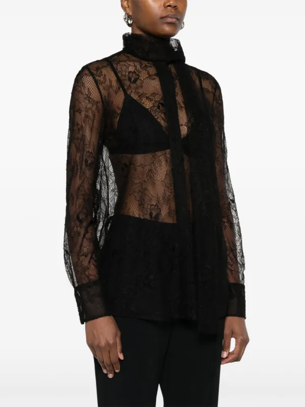 Valentino Garavani シアーレース シャツ | ブラック | FARFETCH JP
