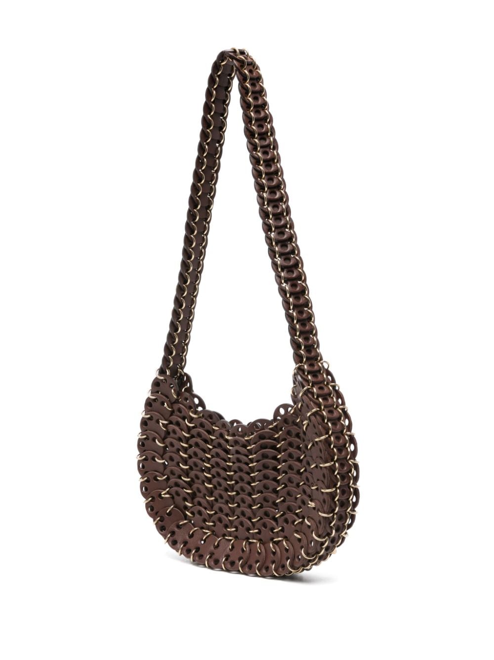 Shop Rabanne Chainmail Shoulder Bag In Brown