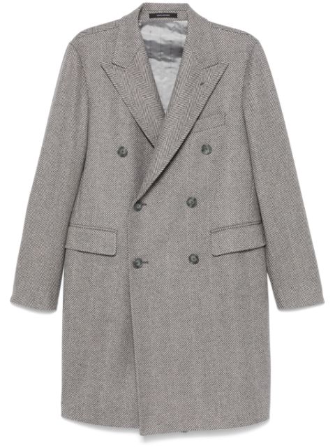 Tagliatore herringbone-pattern coat Men