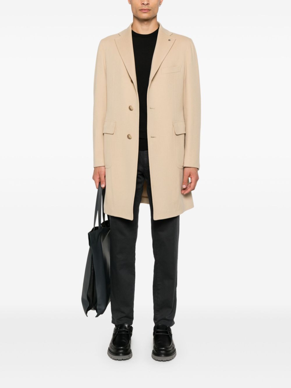 Shop Tagliatore Single-breasted Coat In 中性色