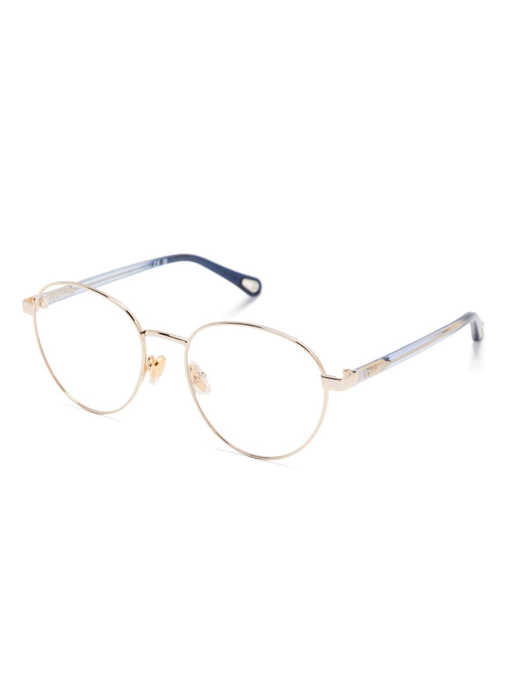 Shop Chloé Round-frame Glasses In 金色