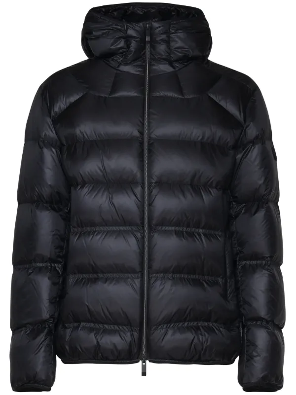 Moncler logo patch Hooded Jacket Black FARFETCH