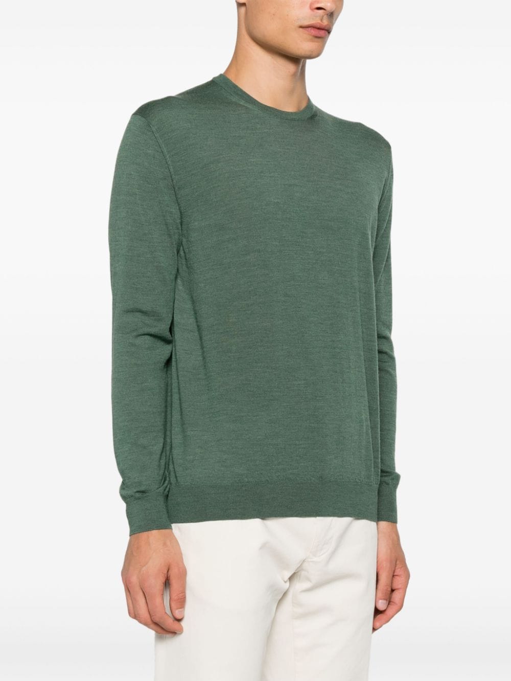 Shop Malo Virgin Wool Sweater In Green