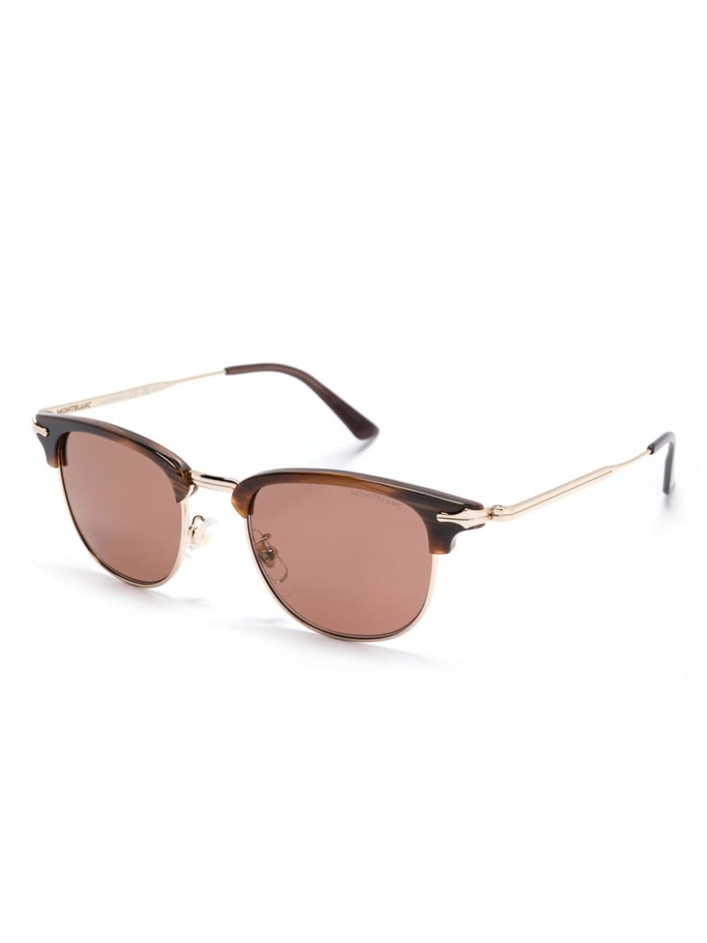 Shop Montblanc Square-frame Sunglasses In Gold