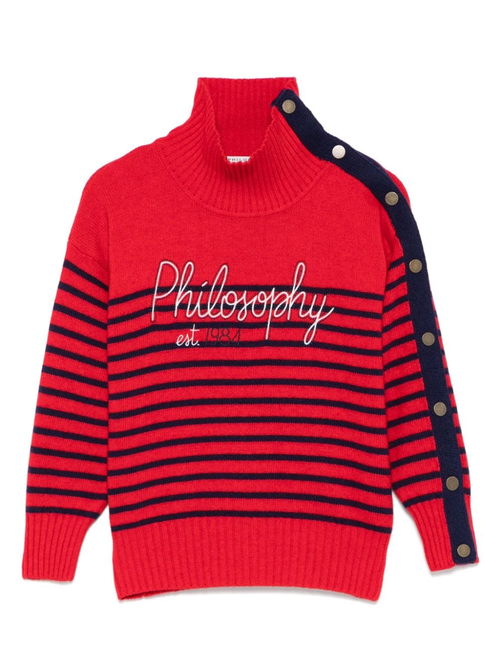 Shop Philosophy Di Lorenzo Serafini Striped Sweater In Red