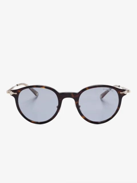 MONT BLANC EYEWEAR round-frame tortoiseshell-effect sunglasses