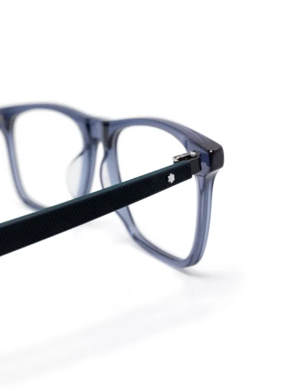 MONTBLANC スクエアフレムメカネ 【関税込】 Montblanc スクエア眼鏡フレーム | ブルー | FARFETCH JP
