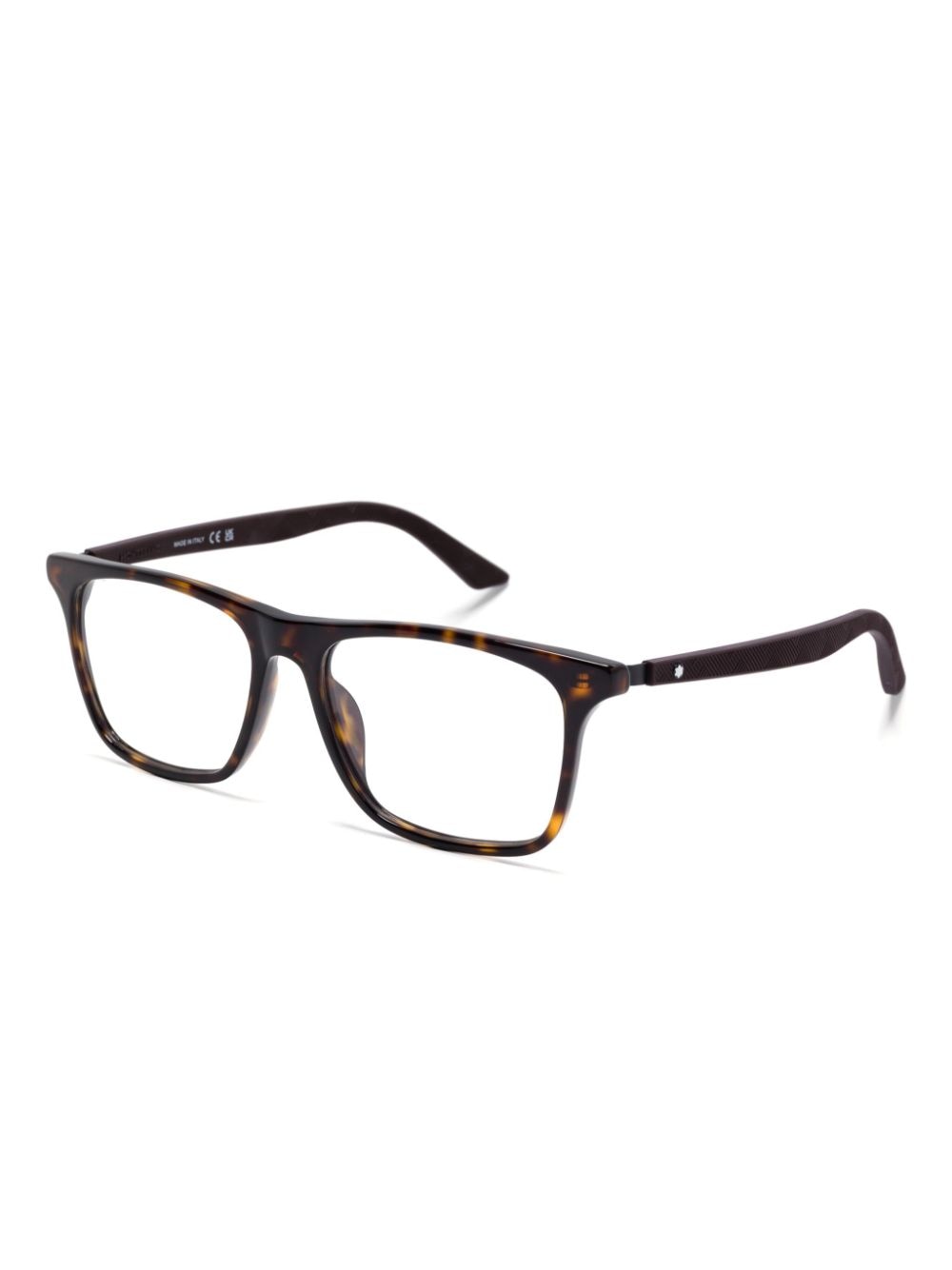 Shop Montblanc Square-frame Glasses In Brown