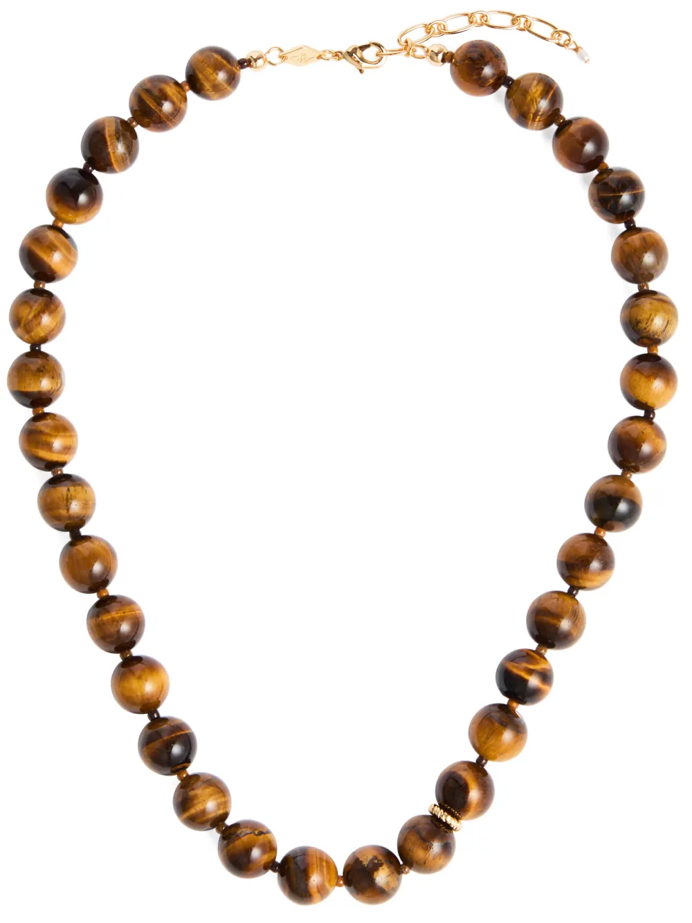 Anni Lu tiger-eye beaded necklace - Bruin
