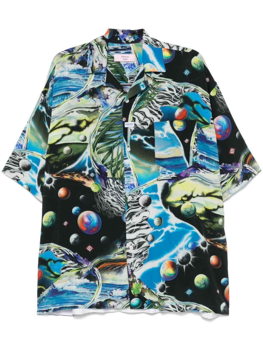 Shop Martine Rose Hawaiian Shirt In Blue