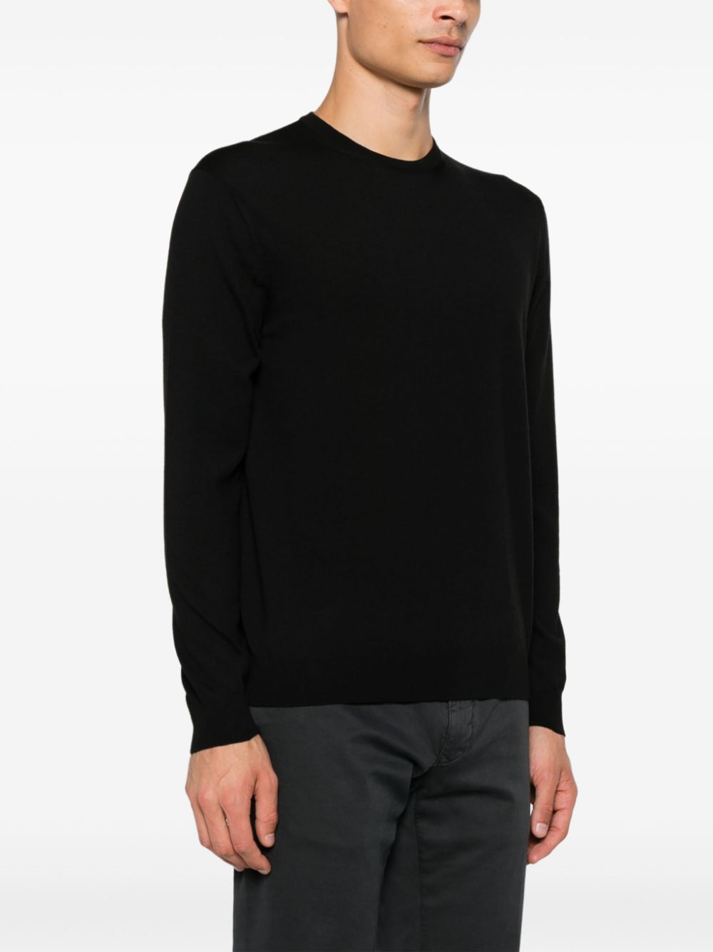 Shop Malo Virgin Wool Sweater In Black