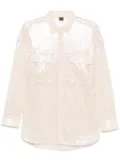 BOSS sequinned point collar shirt - Neutrals
