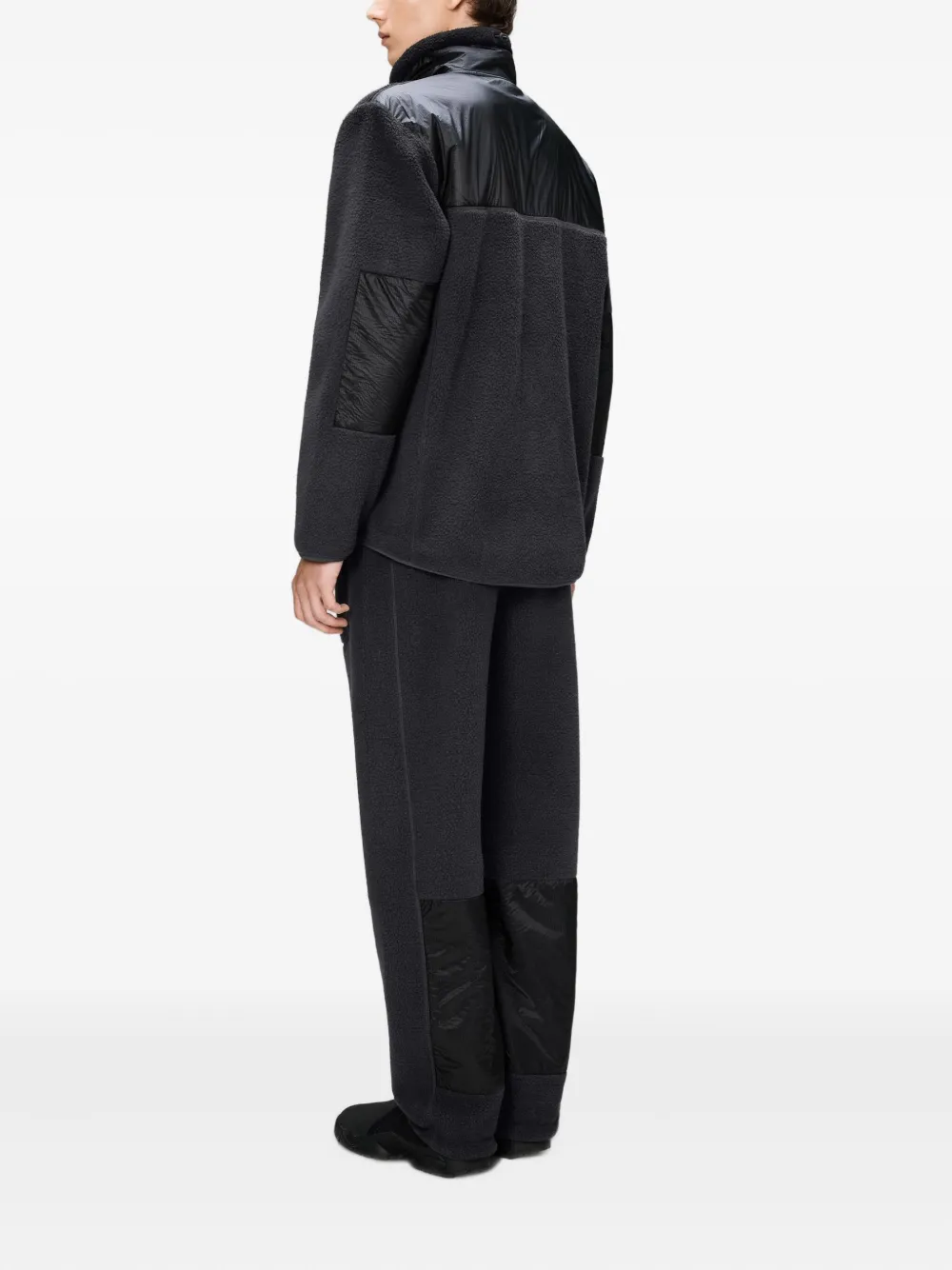 Rains Fleece jack met vlakken Zwart