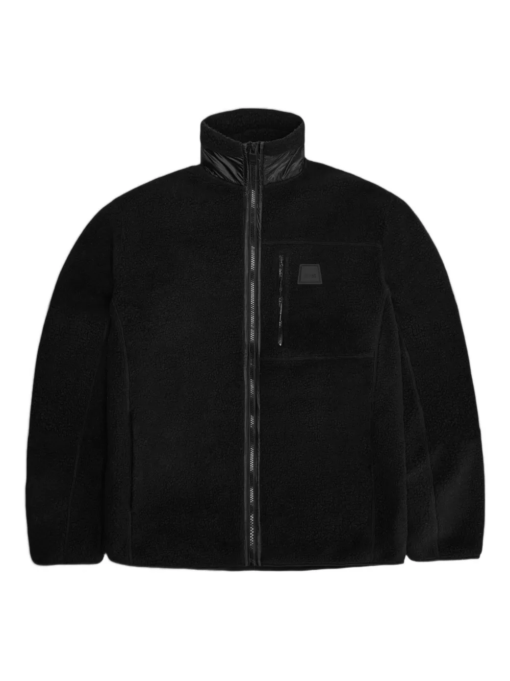Rains Fleece jack met vlakken Zwart